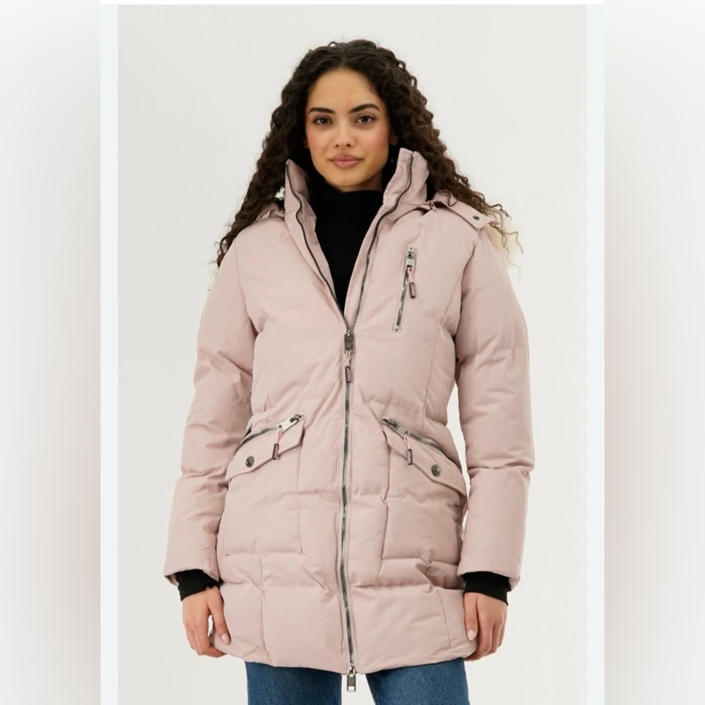 Canada Weathergear Elegant Light Pink Puffer Coat for Women